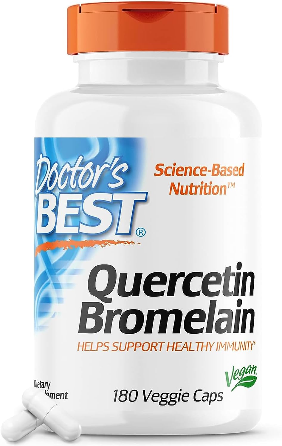 Doctors Best Quercetin Bromelain, Immunity Support, Heart, Joint  Healthy Respiratory System, Non-GMO, Vegan, Gluten Free, Soy Free,180 VC