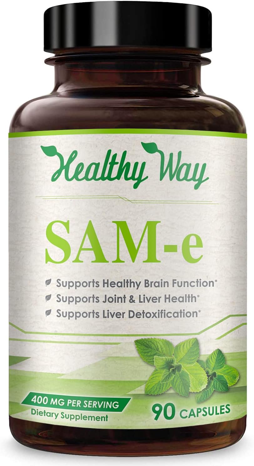 Healthy Way SAM-e - S-Adenosyl Methionine 400mg, 90 Capsules Non GMO