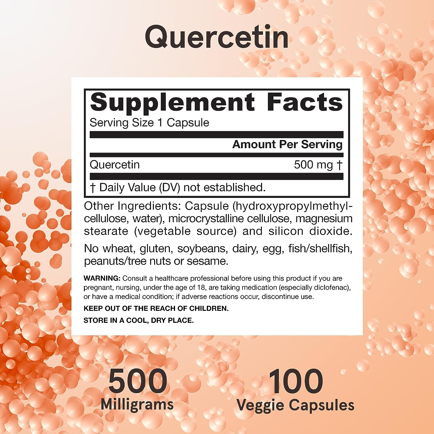 Jarrow Formulas Quercetin 500 mg - Bioflavonoid - Quercetin Dietary Supplement - 100 Servings (Veggie Caps) - Supports Cellular Function, Cardiovascular Health, Immune Health  Response
