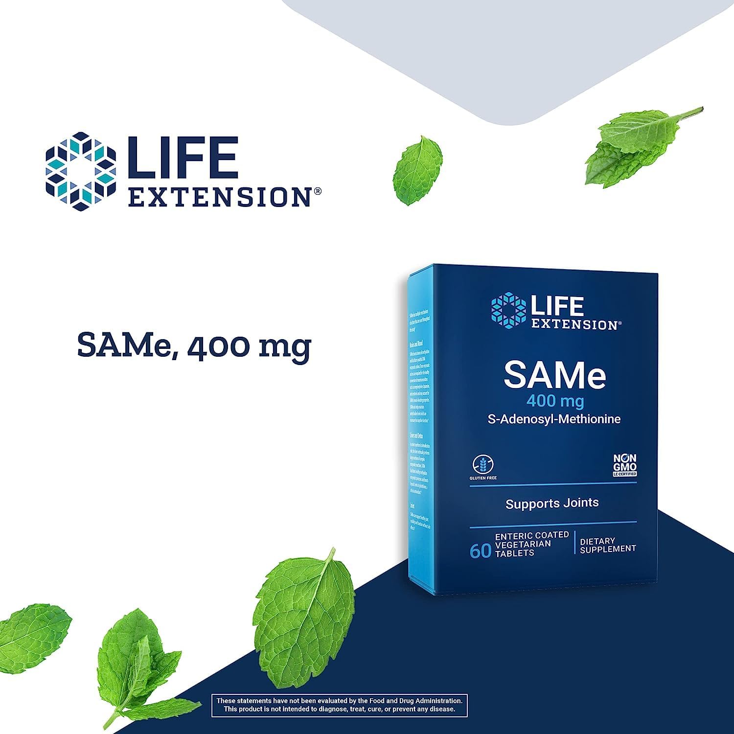 Life Extension Same 400mg (S-Adenosyl-Methionine) - Supplement for Joint  Liver Support - Non-GMO, Gluten-Free, Tablet, 60 Count