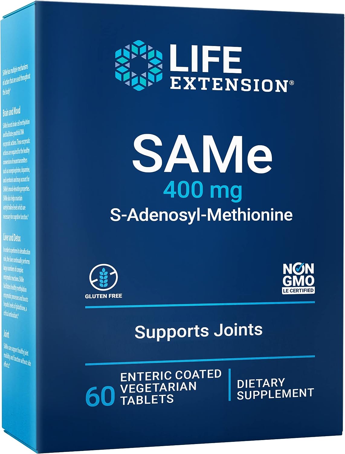 Life Extension Same 400mg (S-Adenosyl-Methionine) - Supplement for Joint  Liver Support - Non-GMO, Gluten-Free, Tablet, 60 Count