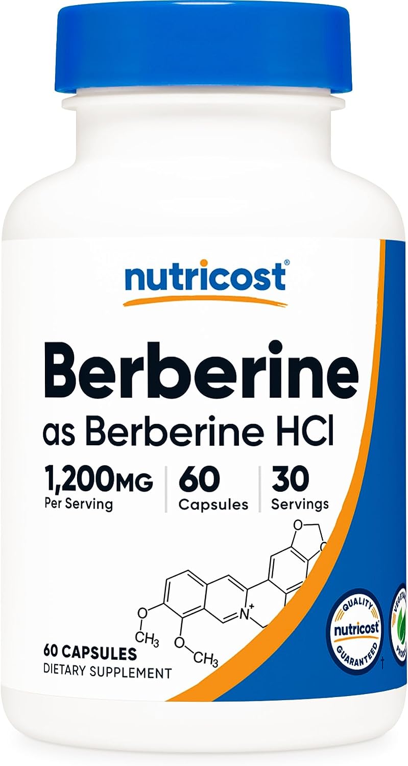 Nutricost Berberine HCl 600mg, 60 Vegetarian Capsules - Gluten Free  Non-GMO