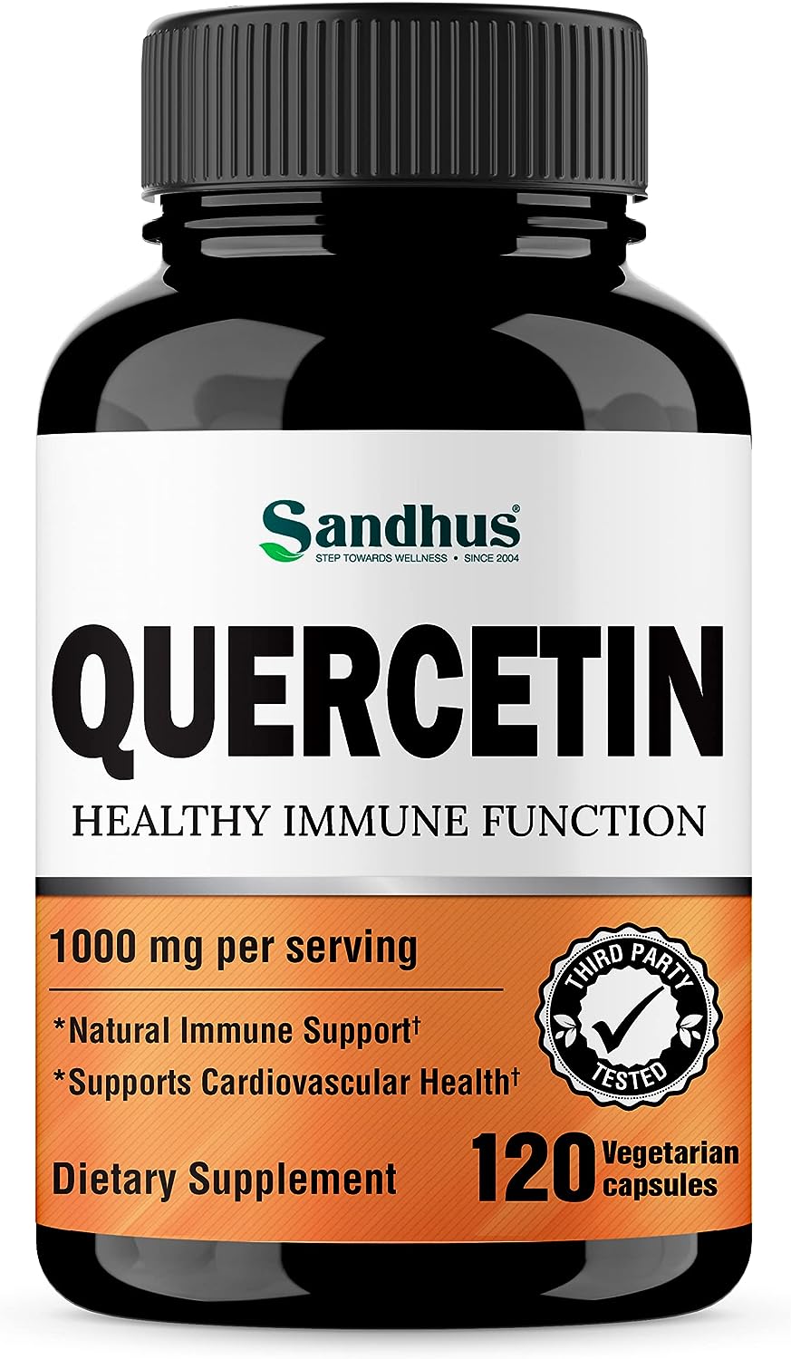 Sandhus Quercetin 1000mg Per Serving Vegetarian Capsules Bioflavonoids Supports Immune Health  Cardiovascular Health, Respiratory Health 120 Count