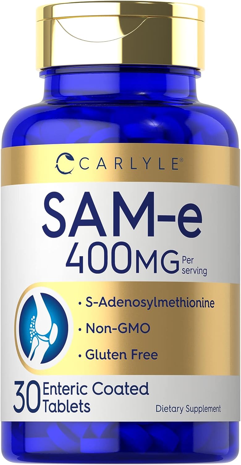 Carlyle SAM-e 400mg | 30 Tablets | S-Adenosylmethionine Pills | Non-GMO, Gluten Free Supplement